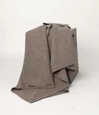 Platinum Yak Down Fisherman's Knit Throw