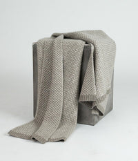 White Cashmere and Platinum Yak Down Taiga Throw