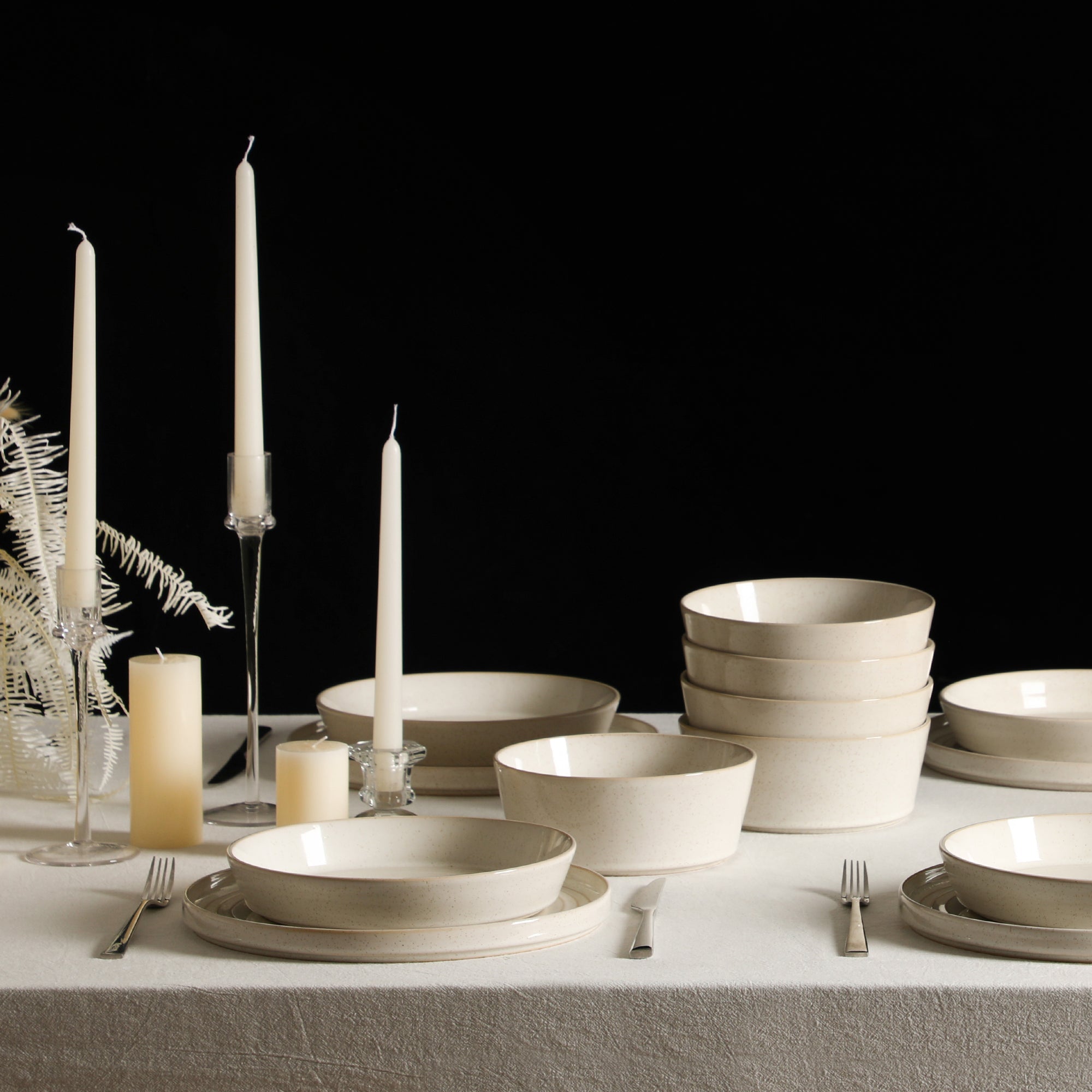 Claire Stoneware Dinnerware Set - White
