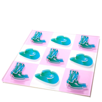 Blue Cowboy Hat & Boot Acrylic Tic Tac Toe