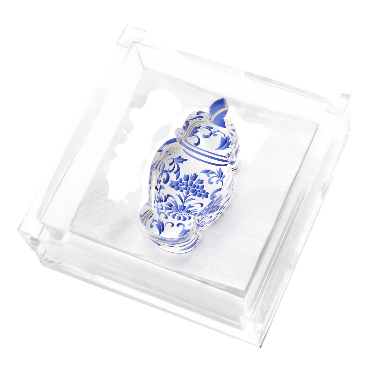 Blue Ginger Jar Acrylic Cocktail Napkin Holder