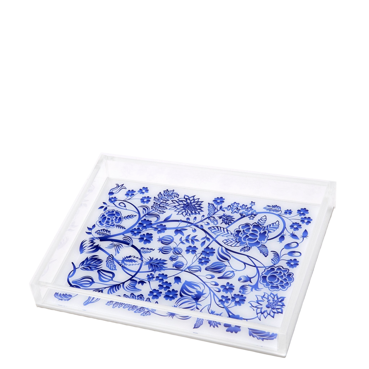 Blue Toile Acrylic Tray