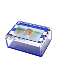 Blue & White Stripe Acrylic 5" x 7" Photo Box
