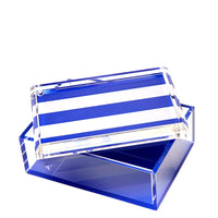 Blue & White Stripe Acrylic 5" x 7" Photo Box