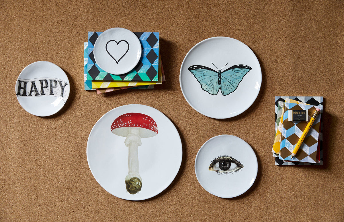 Astier de Villatte Blue Butterfly Plate