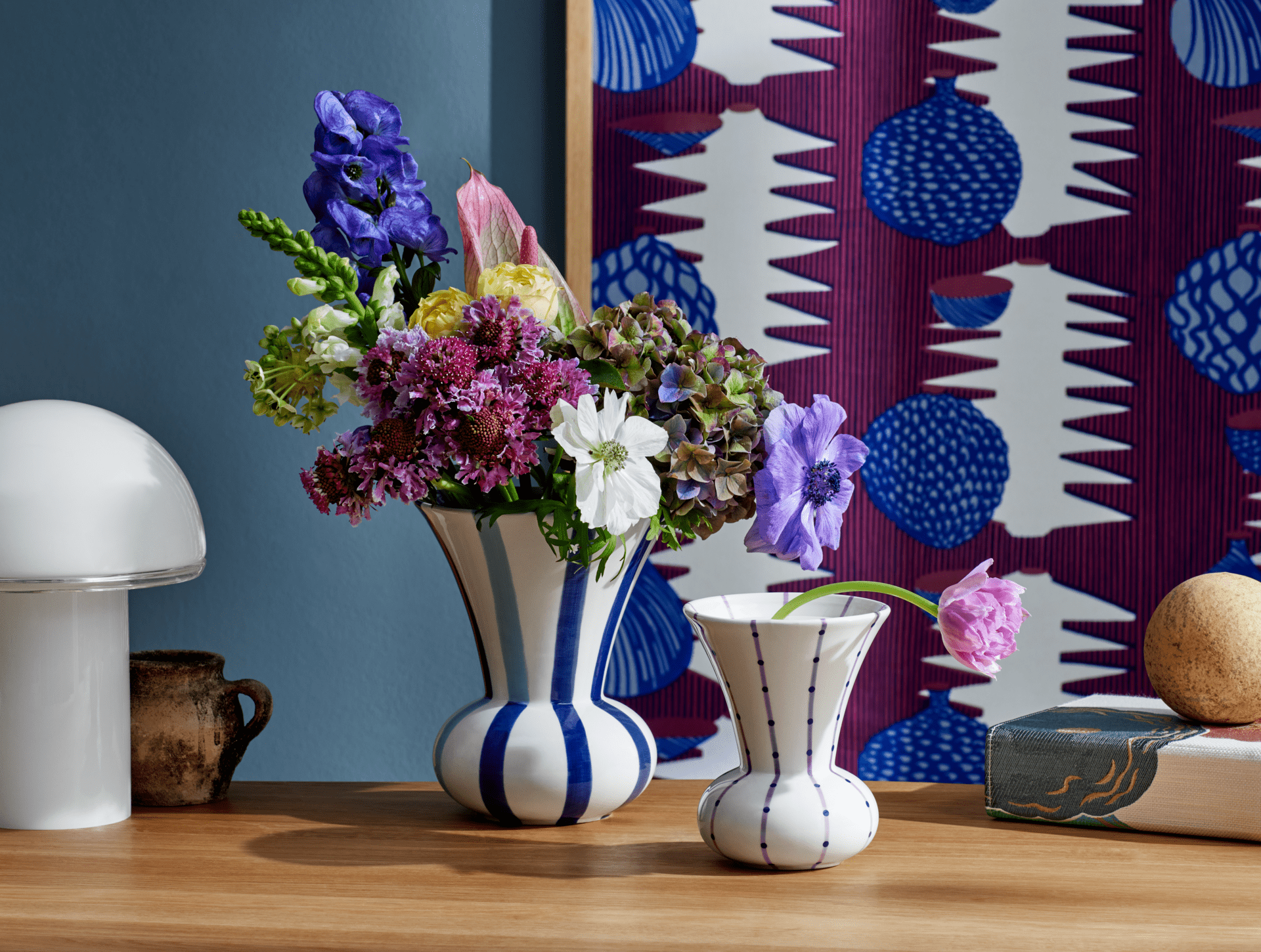 Ceramic Vase with Arrangement Plate