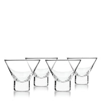 Raye Heavy Base Crystal Stemless Martini Glasses Set of 4