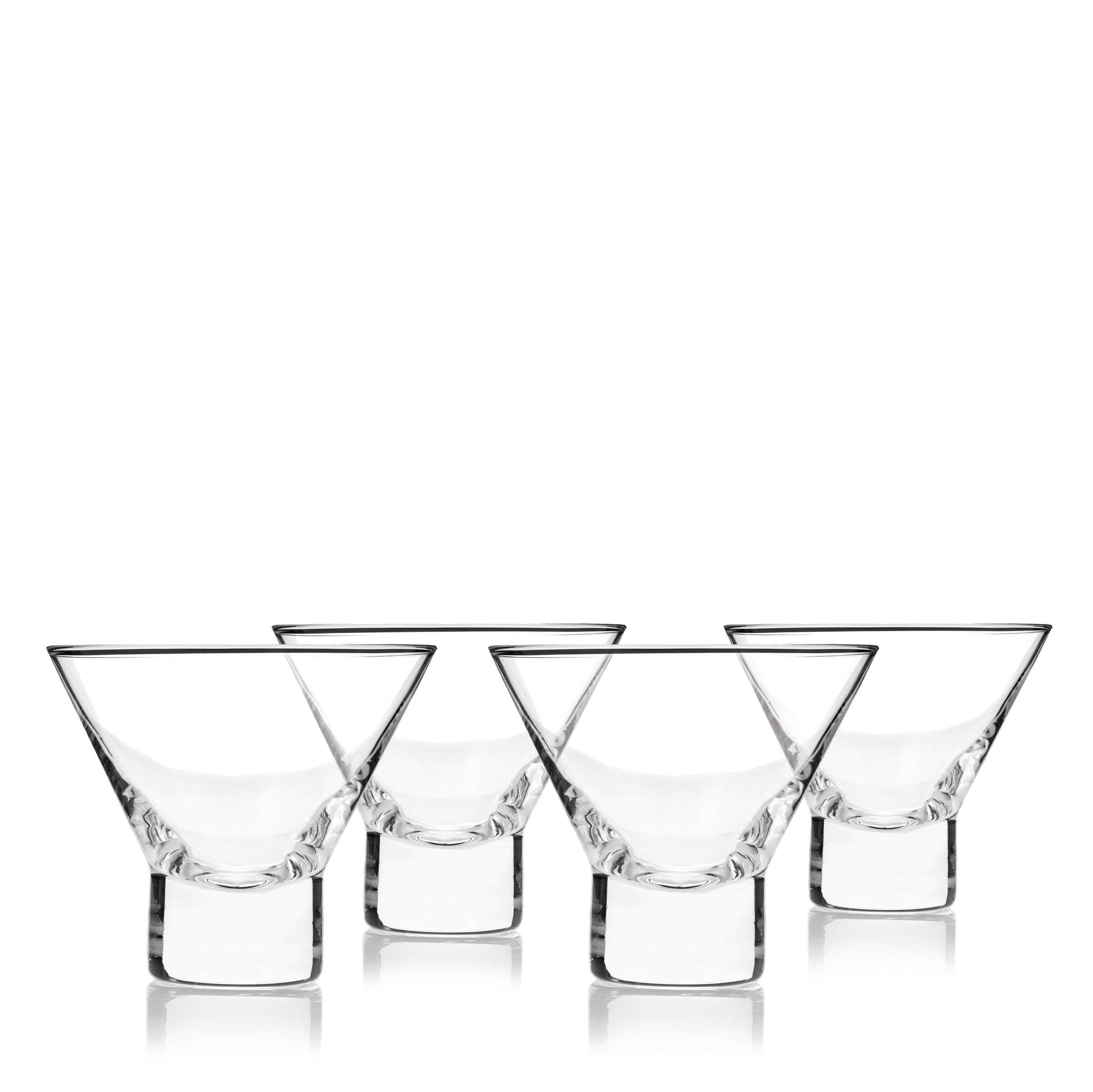 Raye Heavy Base Crystal Stemless Martini Glasses Set of 4