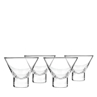 Raye Heavy Base Crystal Stemless Martini Glasses Set of 4