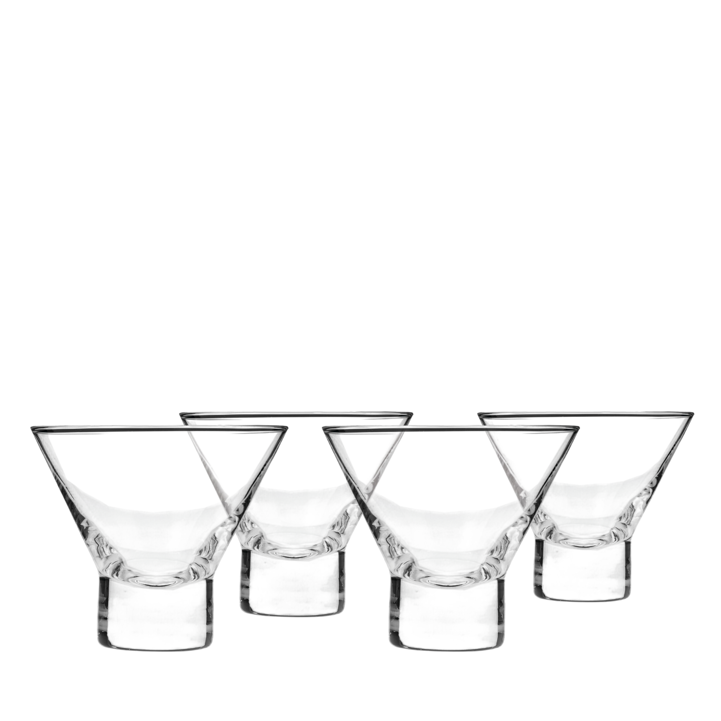 Raye Heavy Base Crystal Stemless Martini Glasses Set of 4