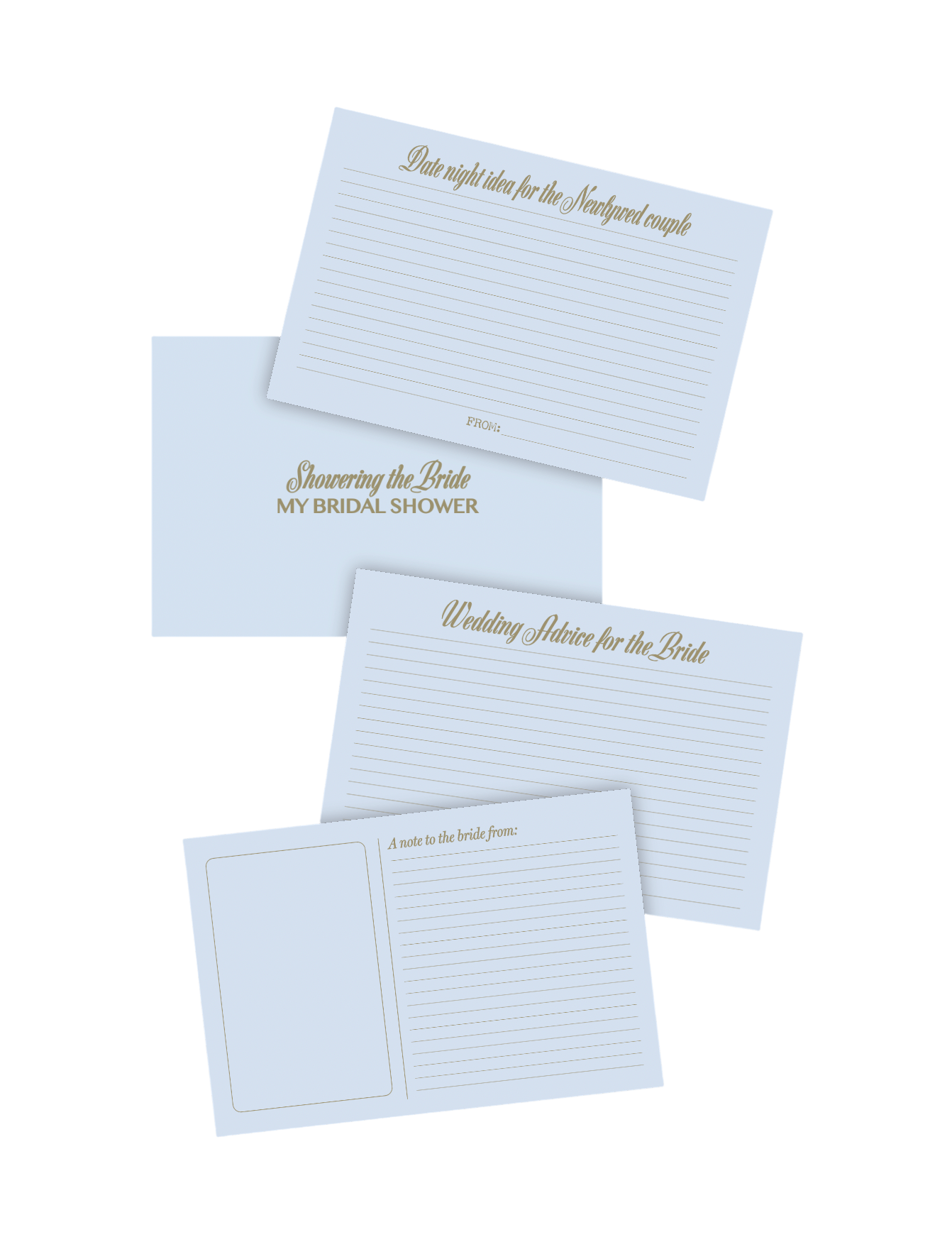 Bridal shower photo album insert pack