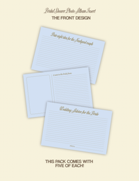 Bridal shower photo album insert pack