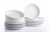 Macchio Stoneware Dinnerware Set - White Matte - Crafted in Portugal - Scratch-Resistant
