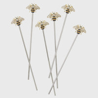Stripey Bee Swizzle Sticks (Set of 6)
