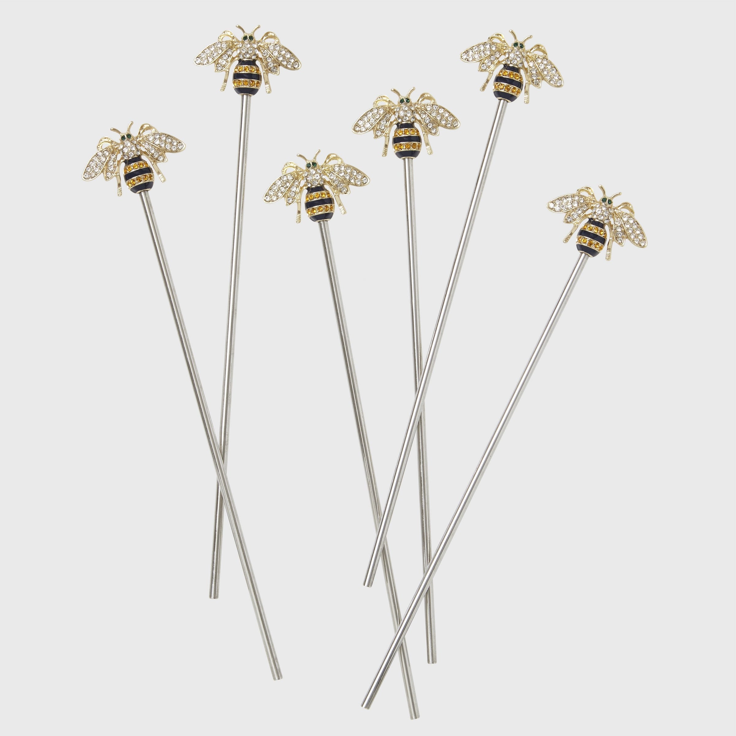 Stripey Bee Swizzle Sticks (Set of 6)