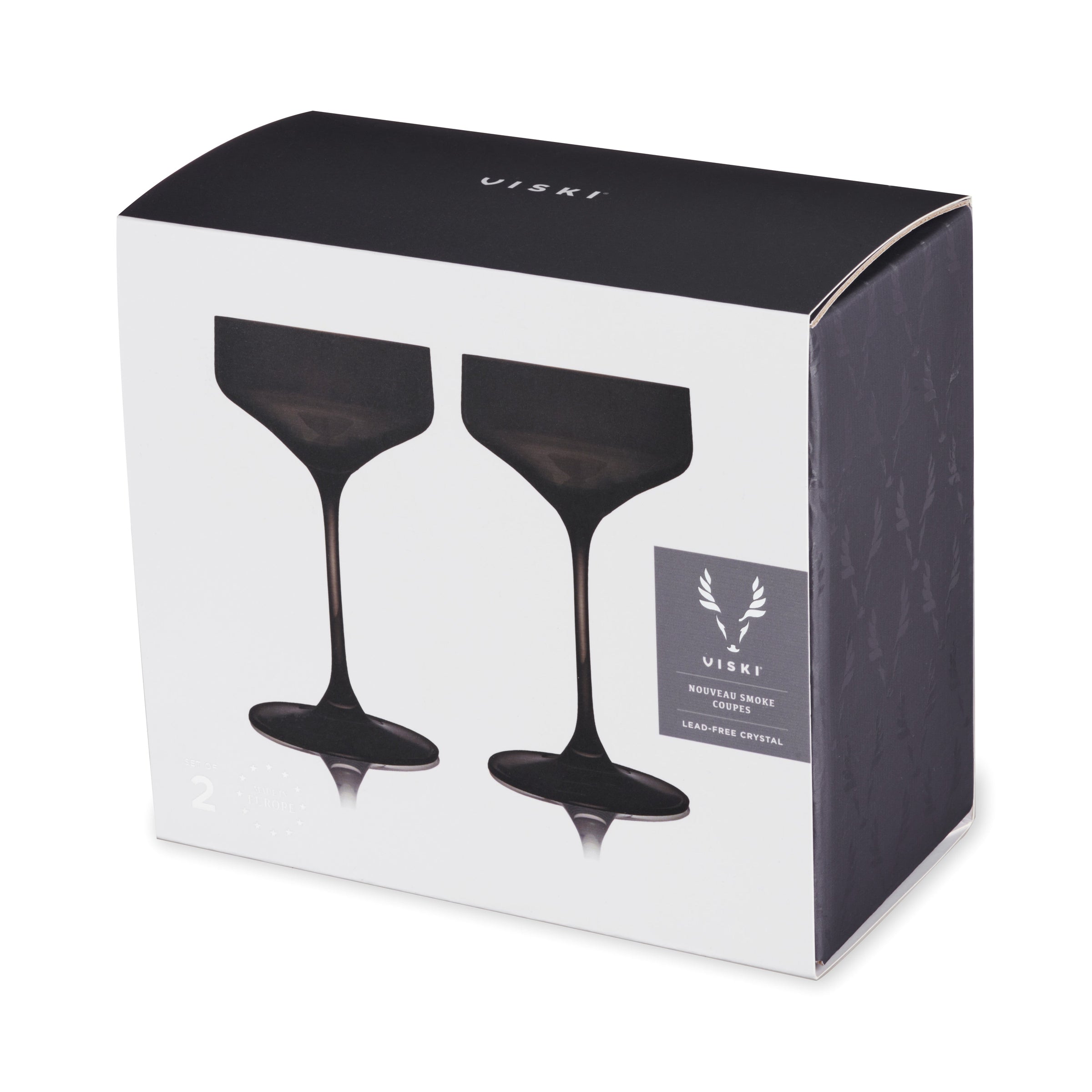 Reserve Nouveau Crystal Coupe Glasses in Smoke Set of 2