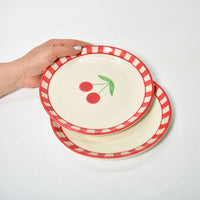 Ceramic Cherry Dessert Plate (Set of 2)