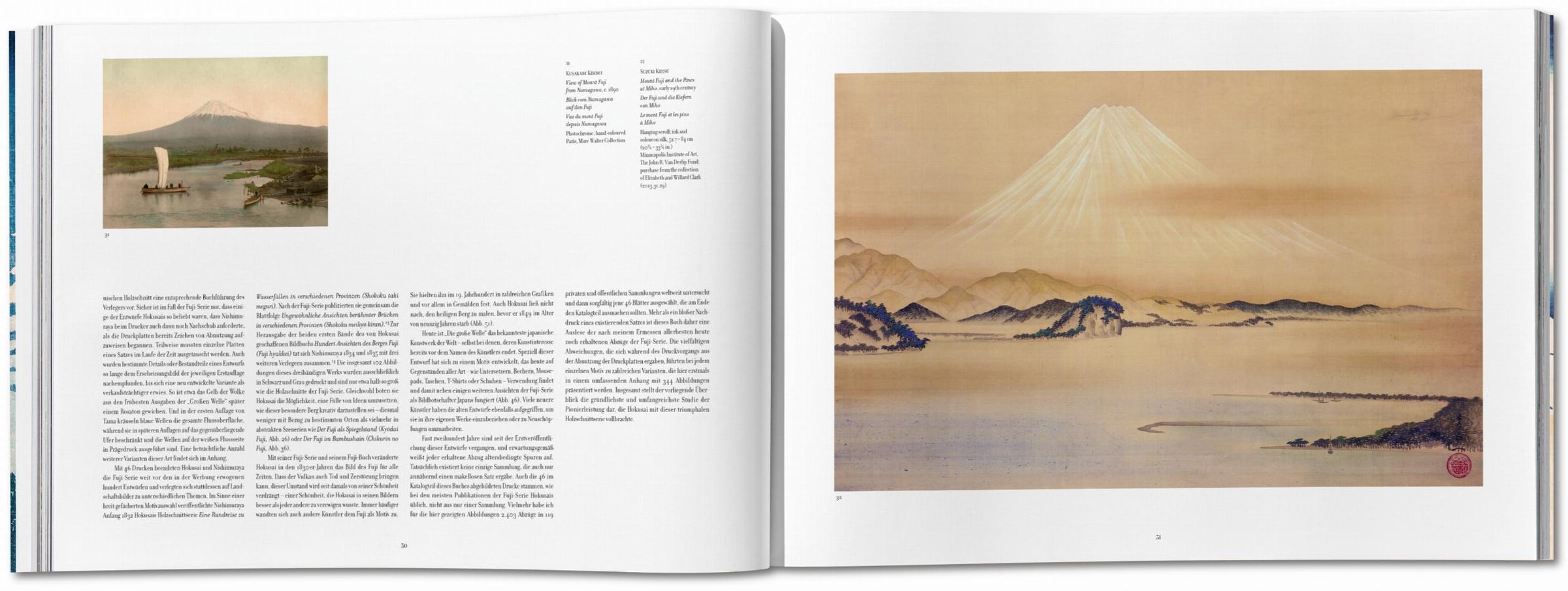Hokusai. Thirty-six Views of Mount Fuji (German, French, English)