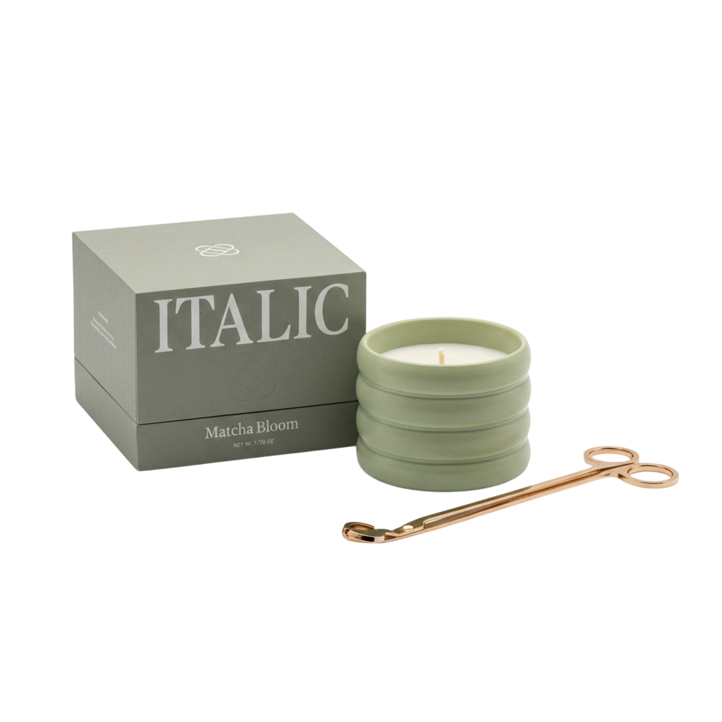 Ceramic Candle & Wick Trimmer Set