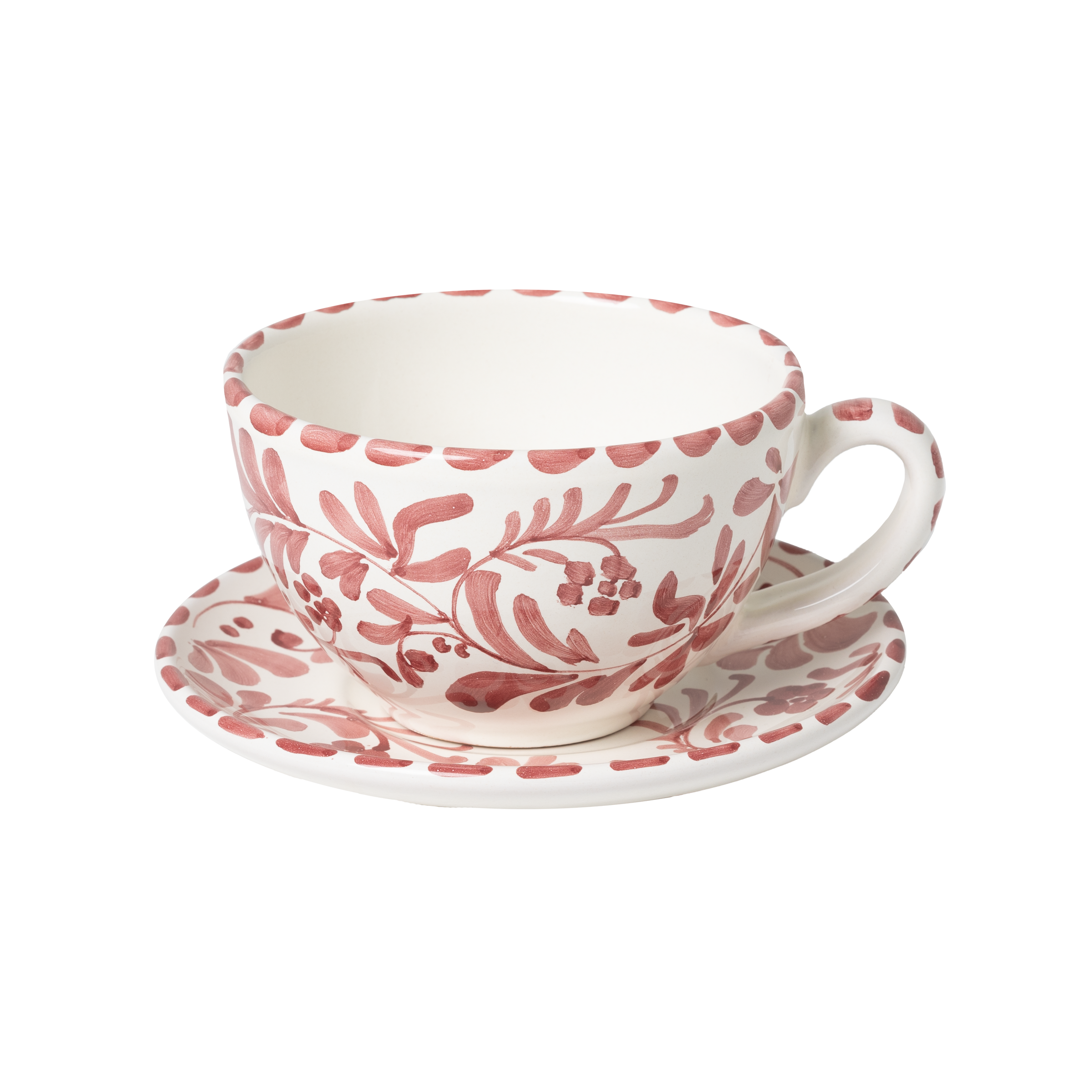 Coffee Cup with Saucer - Vino Tinto