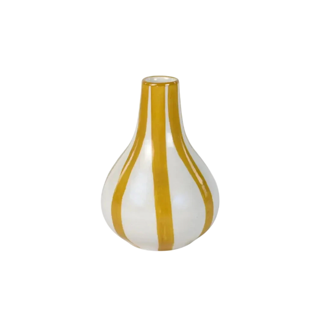 Yellow Stripe Bud Vase