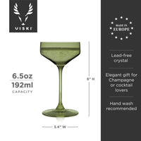 Reserve Nouveau European Crystal Coupes in Sage Set of 2