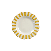 Handpainted Stripe Ceramic Salad Plate - Yellow (Set of 2)
