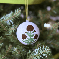 Chocolate Poppy Christmas Ornament - Set of 3