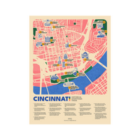 Cincinnati Fun Fact Trivia Map Print