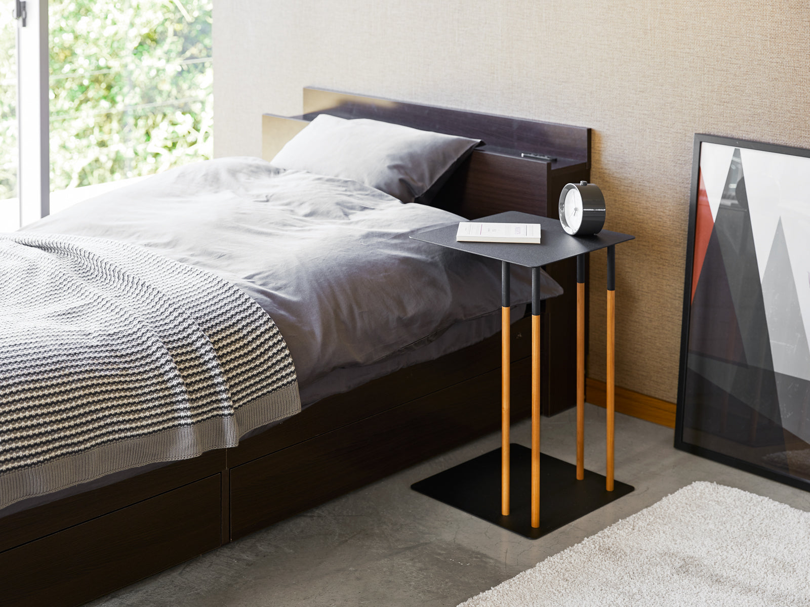 C Side Table (22" H)  - Steel + Wood