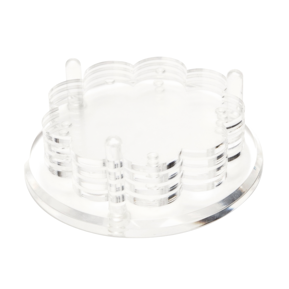 Clear Acrylic Scallop Drink Coasters