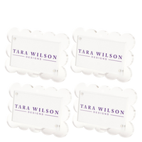 Clear Acrylic Scallop Place Card Holder (Set of 4)