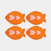 Octaevo Cocktail Coasters - Fish Orange (Set of 4)