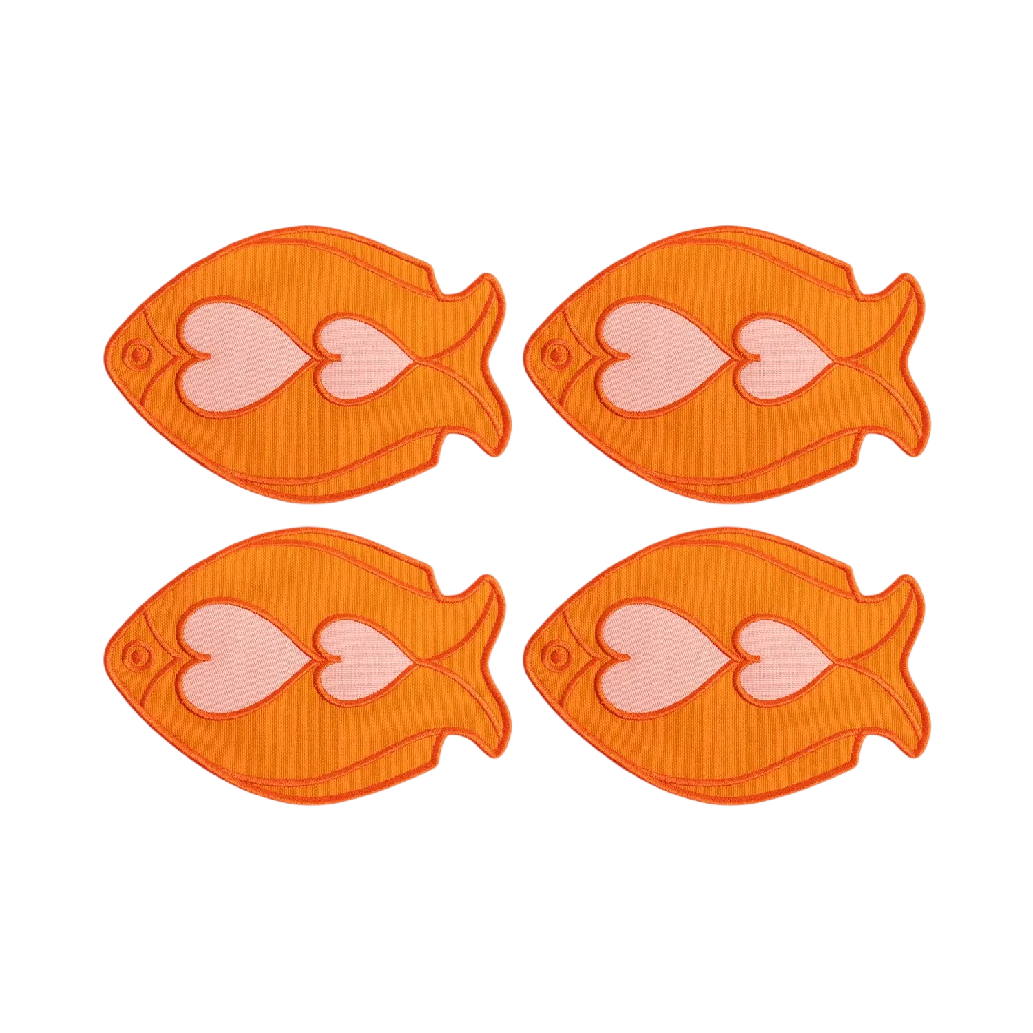 Octaevo Cocktail Coasters - Fish Orange (Set of 4)