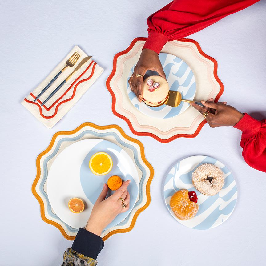 Colorblock Porcelain Dinner Plates (Set of 4)
