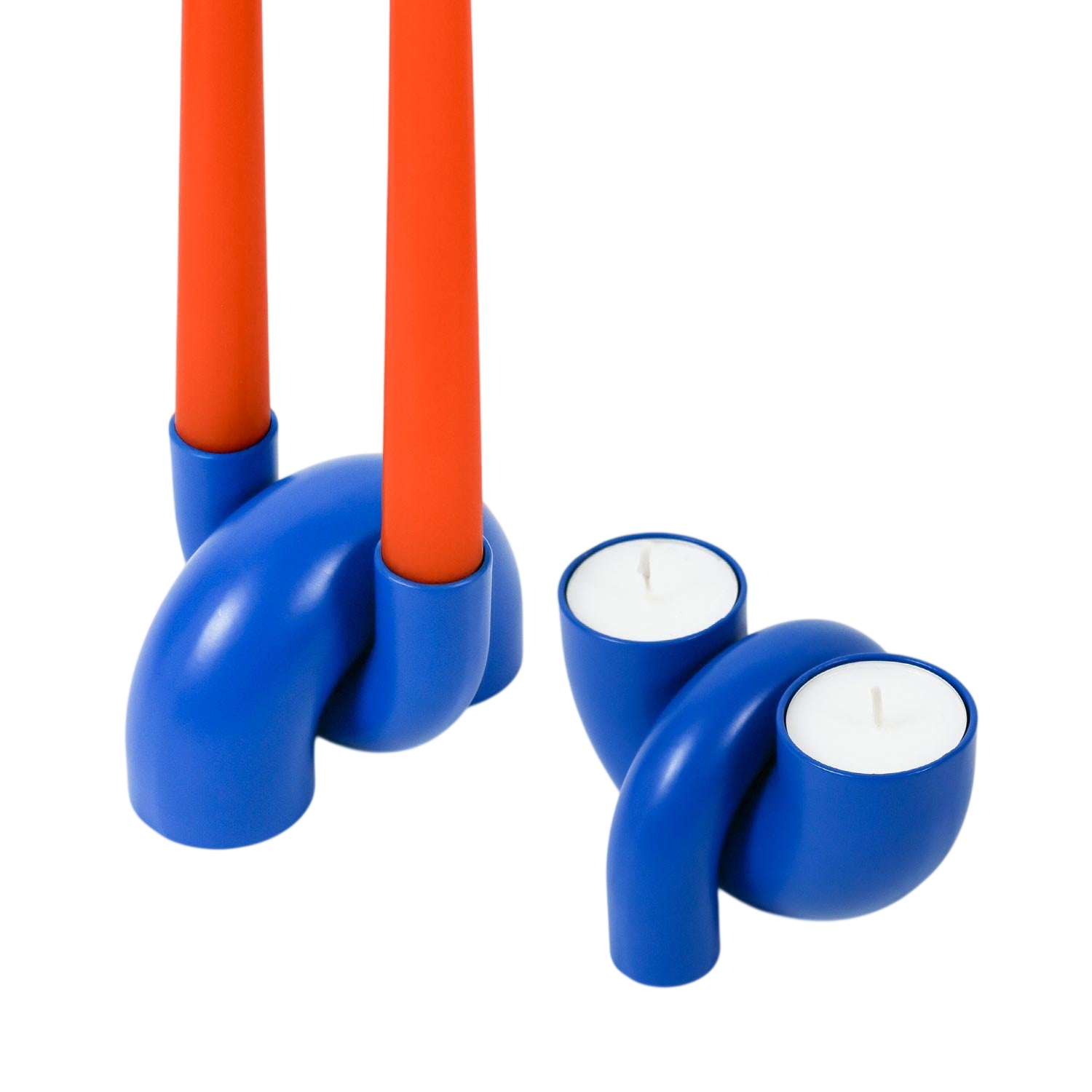 Macaroni 2-in-1 Candleholder - Tapers & Tealights - Royal Blue