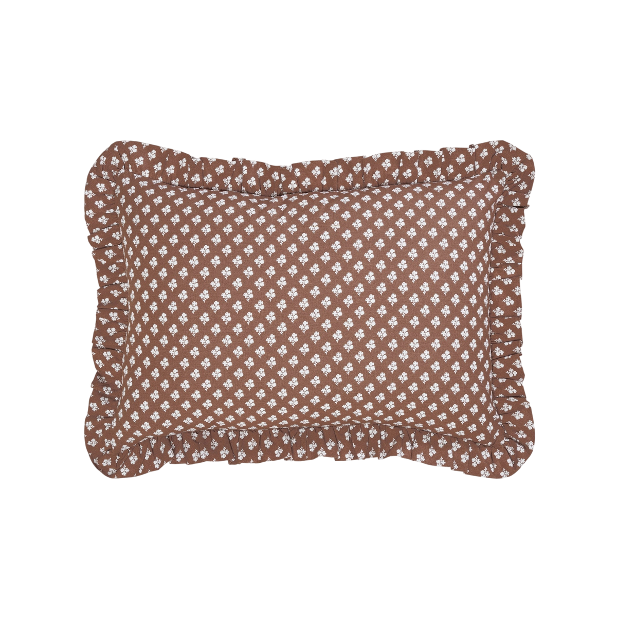 Constance Chocolate Ruffled Lumbar Pillow