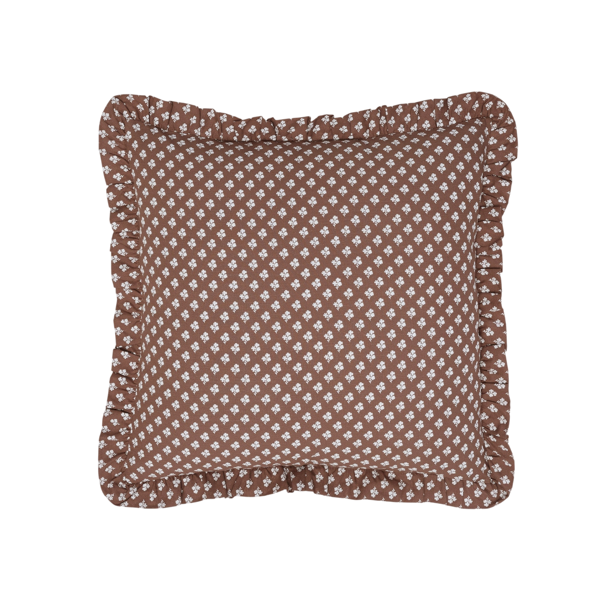Constance Chocolate Ruffled Throw Pillow