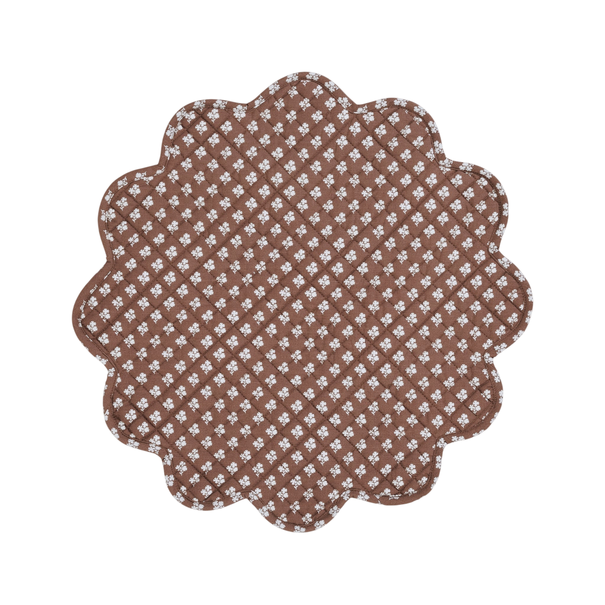 Constance Chocolate Wavy Quilted Placemat