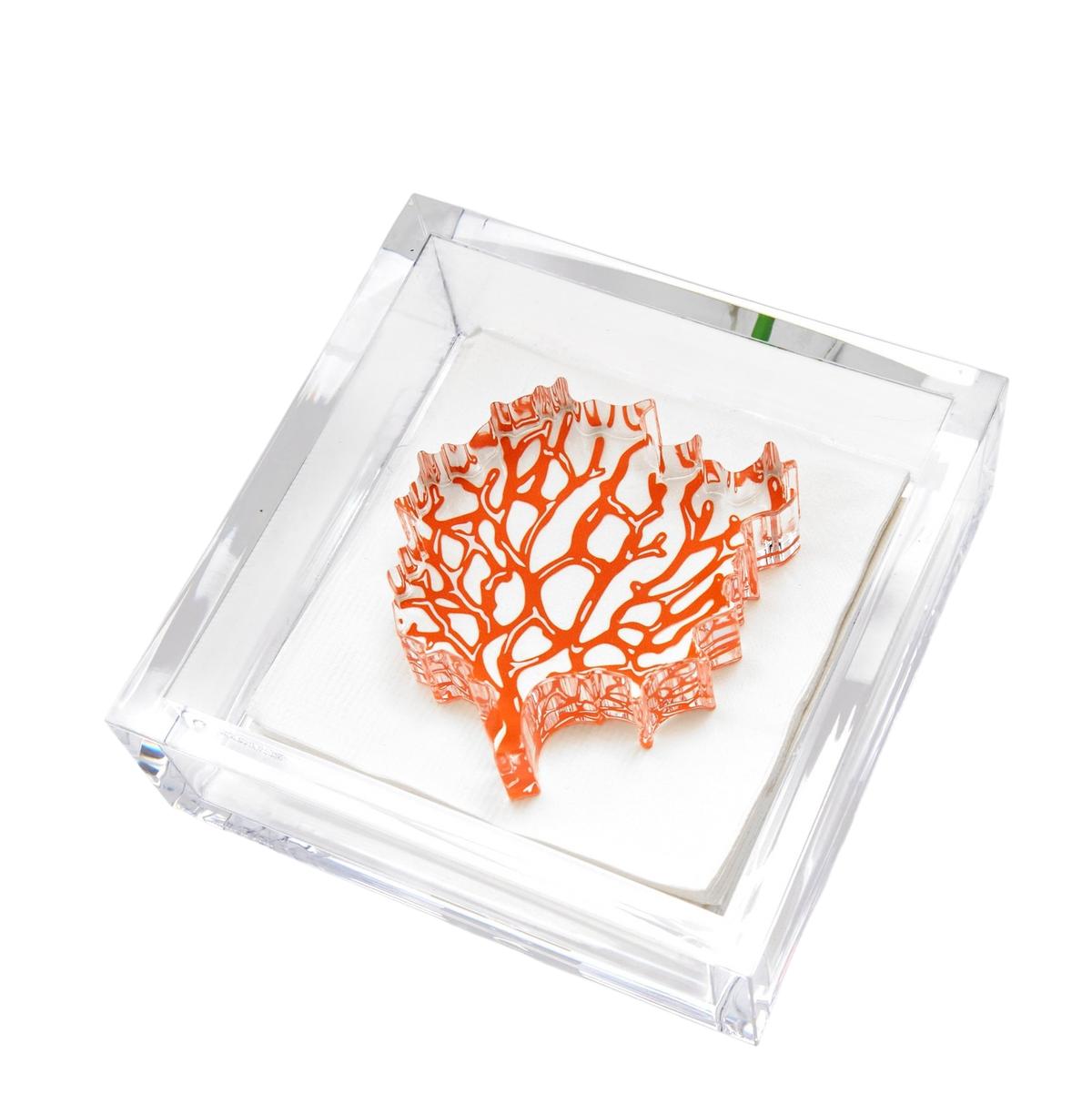 Coral Acrylic Cocktail Napkin Holder