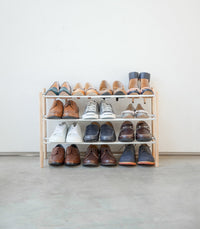 Expandable Shoe Rack (18" H)  - Steel + Wood