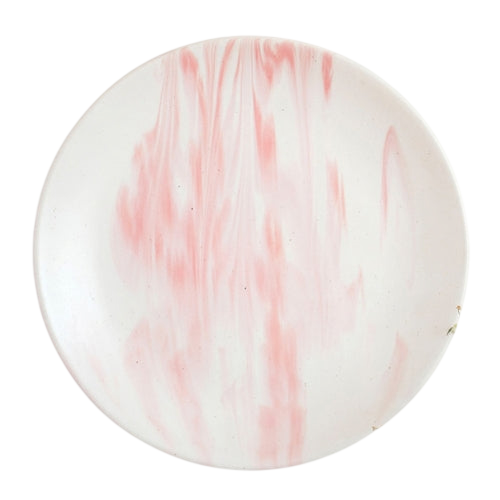 Pink Marble Ceramic Plates (Set of 2)
