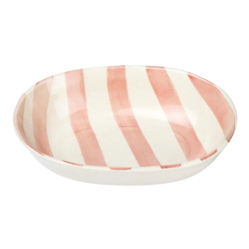 Ceramic Stripe Bowl - Pink (Set of 2)