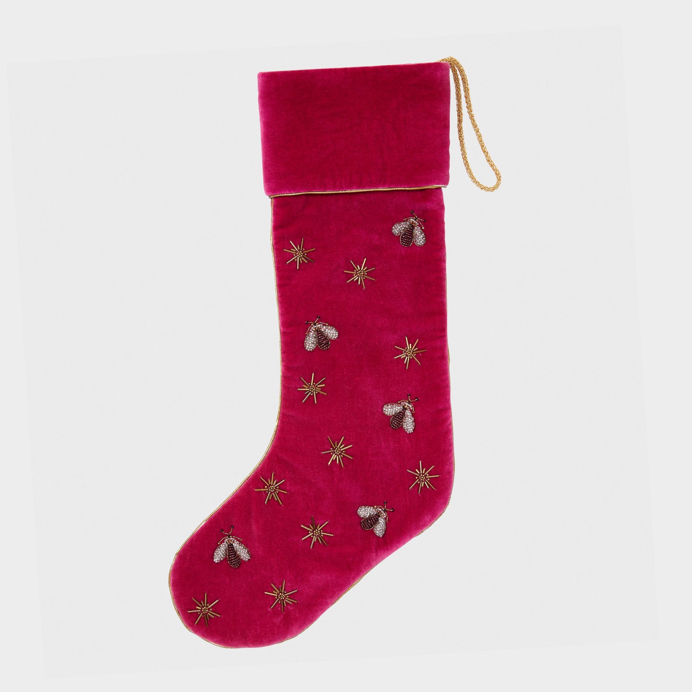 Sparkle Bee Stocking - Berry Pink