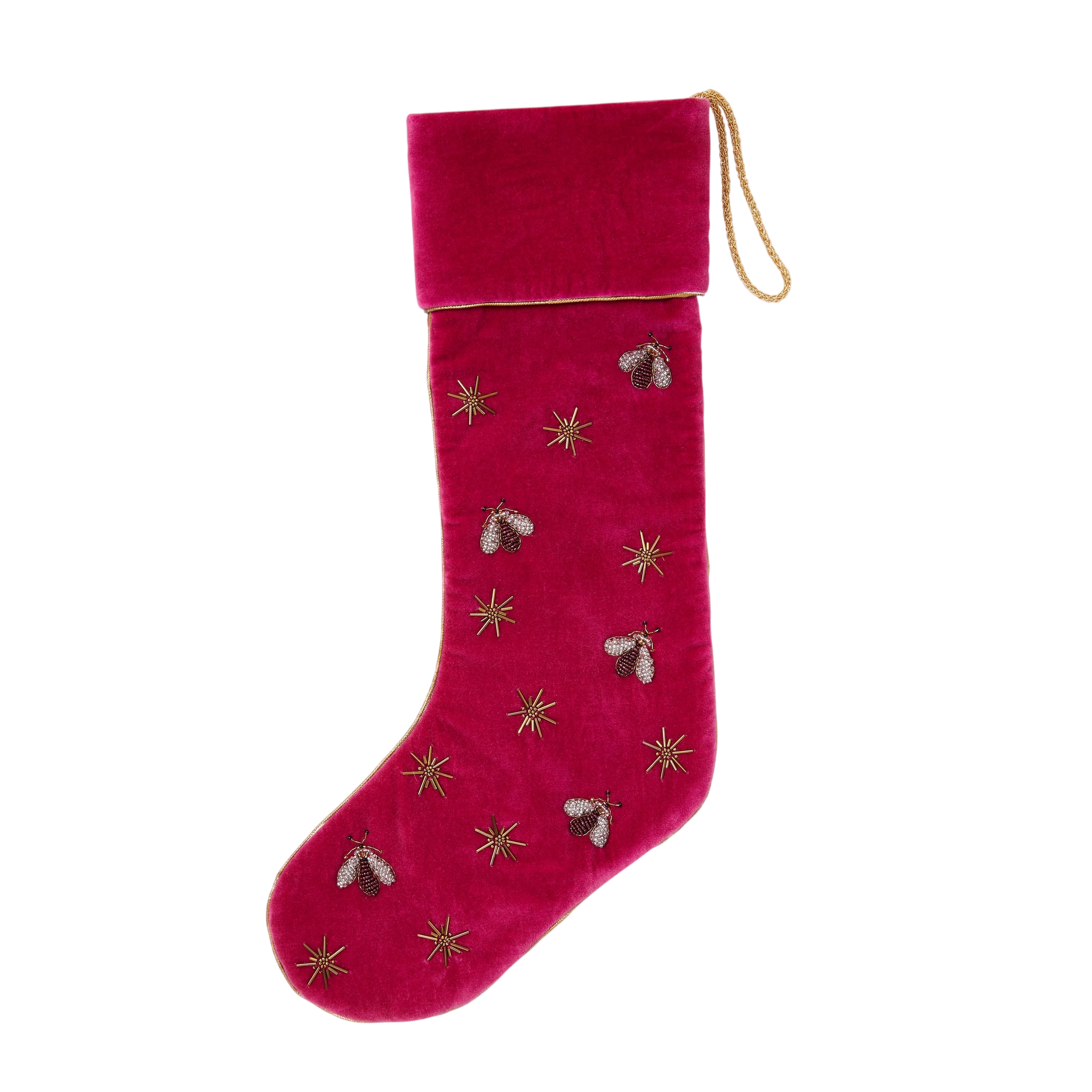 Sparkle Bee Stocking - Berry Pink