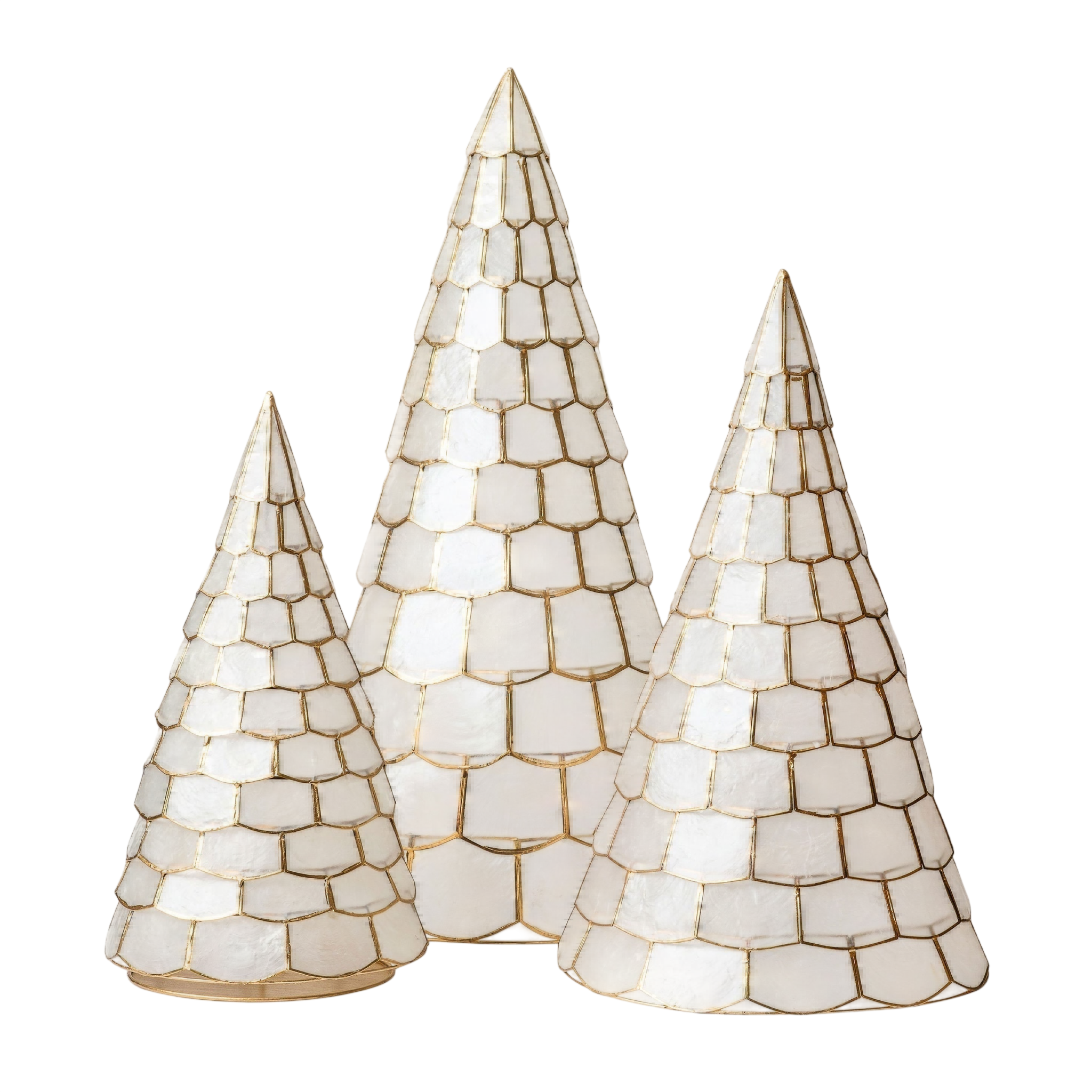 Capiz Trees - White (Set of 3)