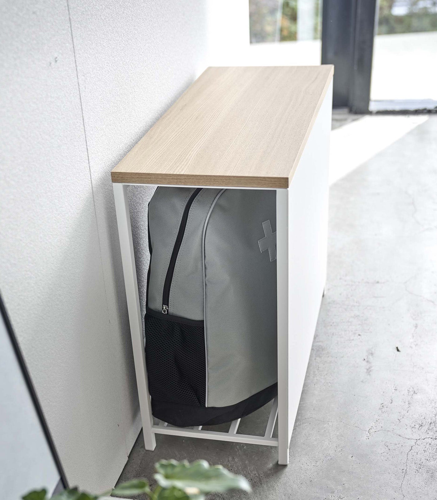 Entryway Storage Organizer & Bench (18" H)  - Steel + Wood