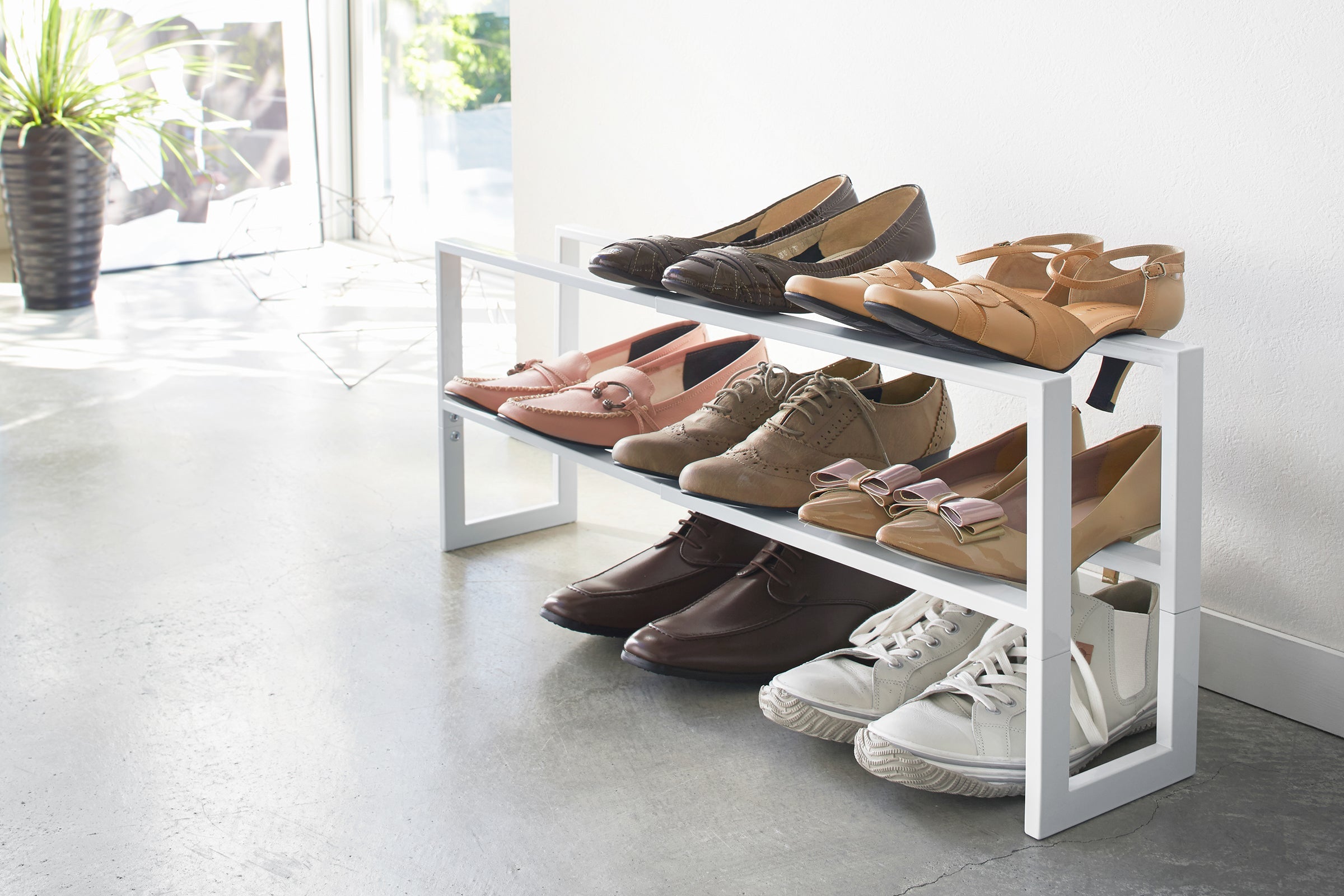 Two-Tier Expandable Shoe Rack (12" H)  - Steel