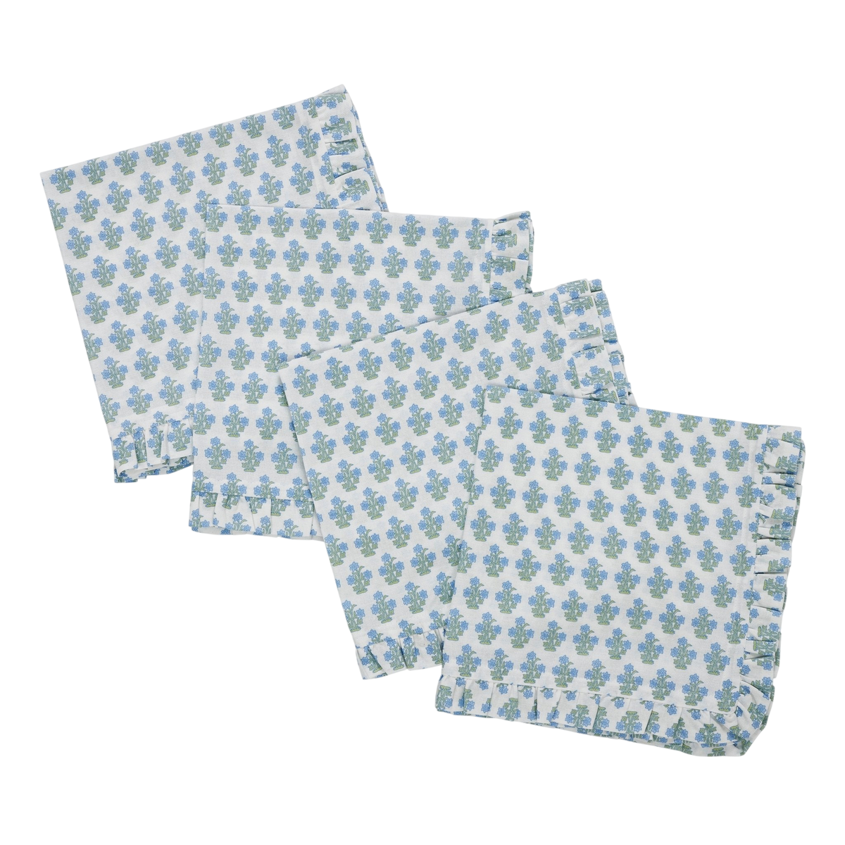 Dorothy Blue Ruffled Dinner Napkins - Set of 4