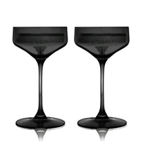 Reserve Nouveau Crystal Coupe Glasses in Smoke Set of 2